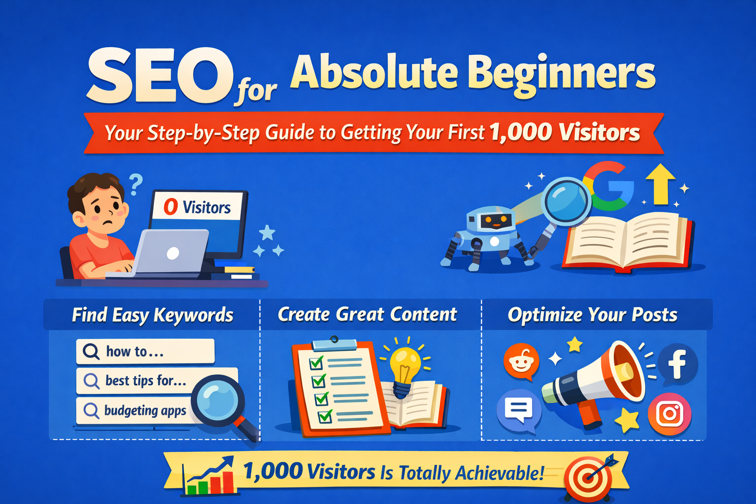SEO for Beginners: How to Get Your First 1,000 Visitors