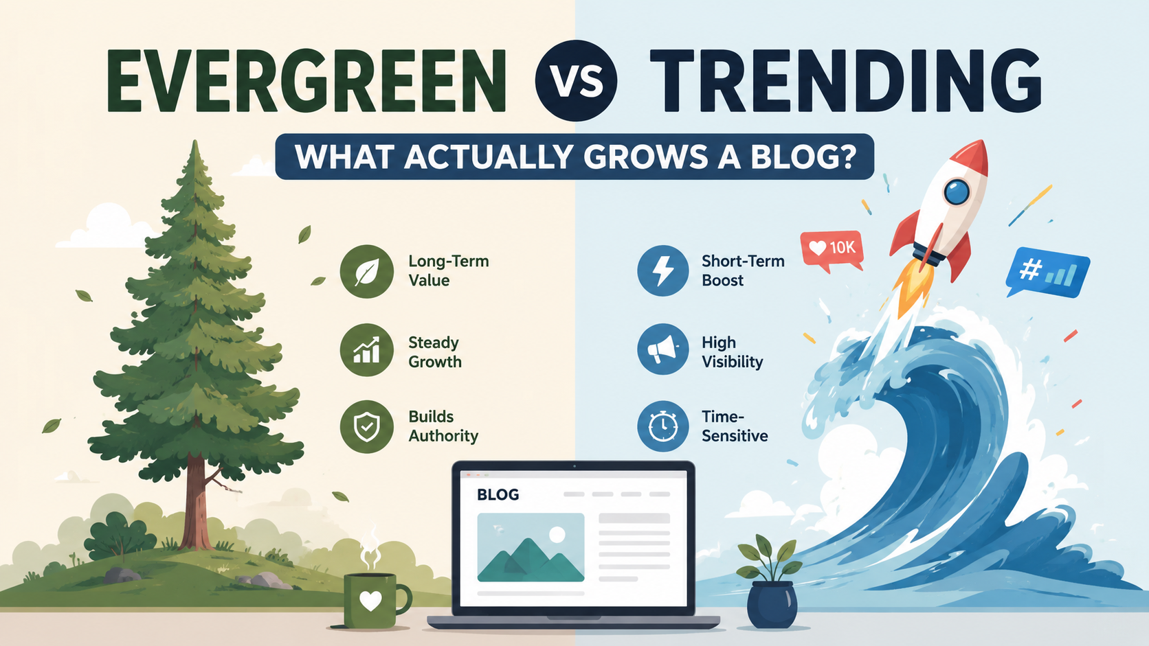 evergreen vs trending content
